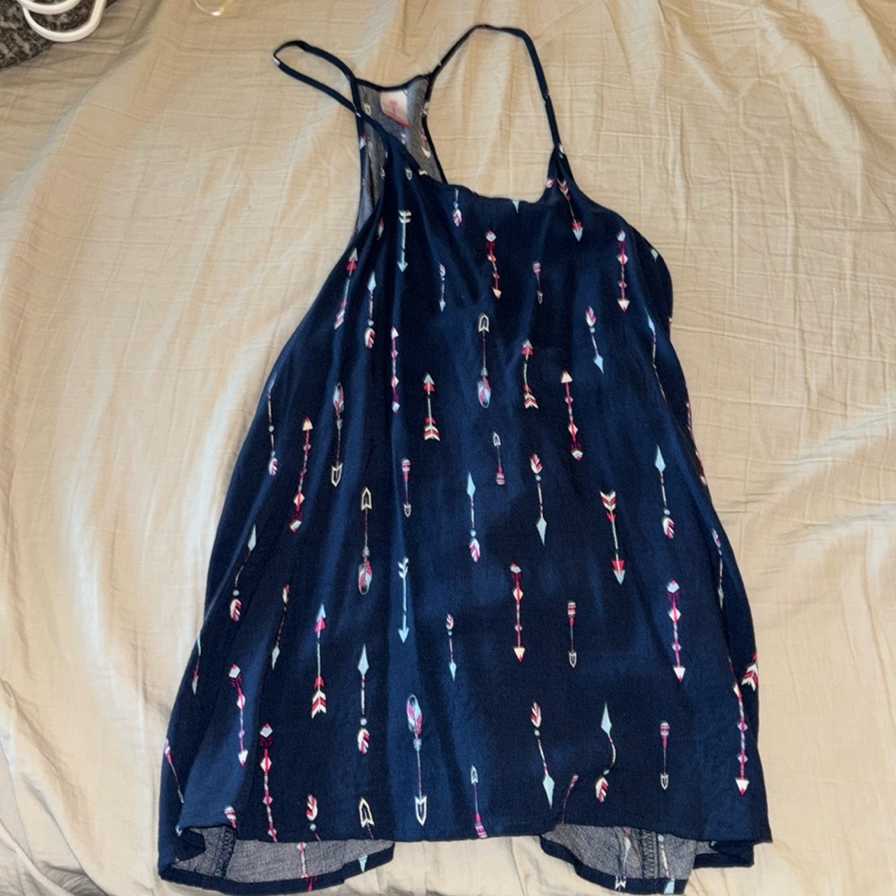 No boundaries navy pattern tank top size medium